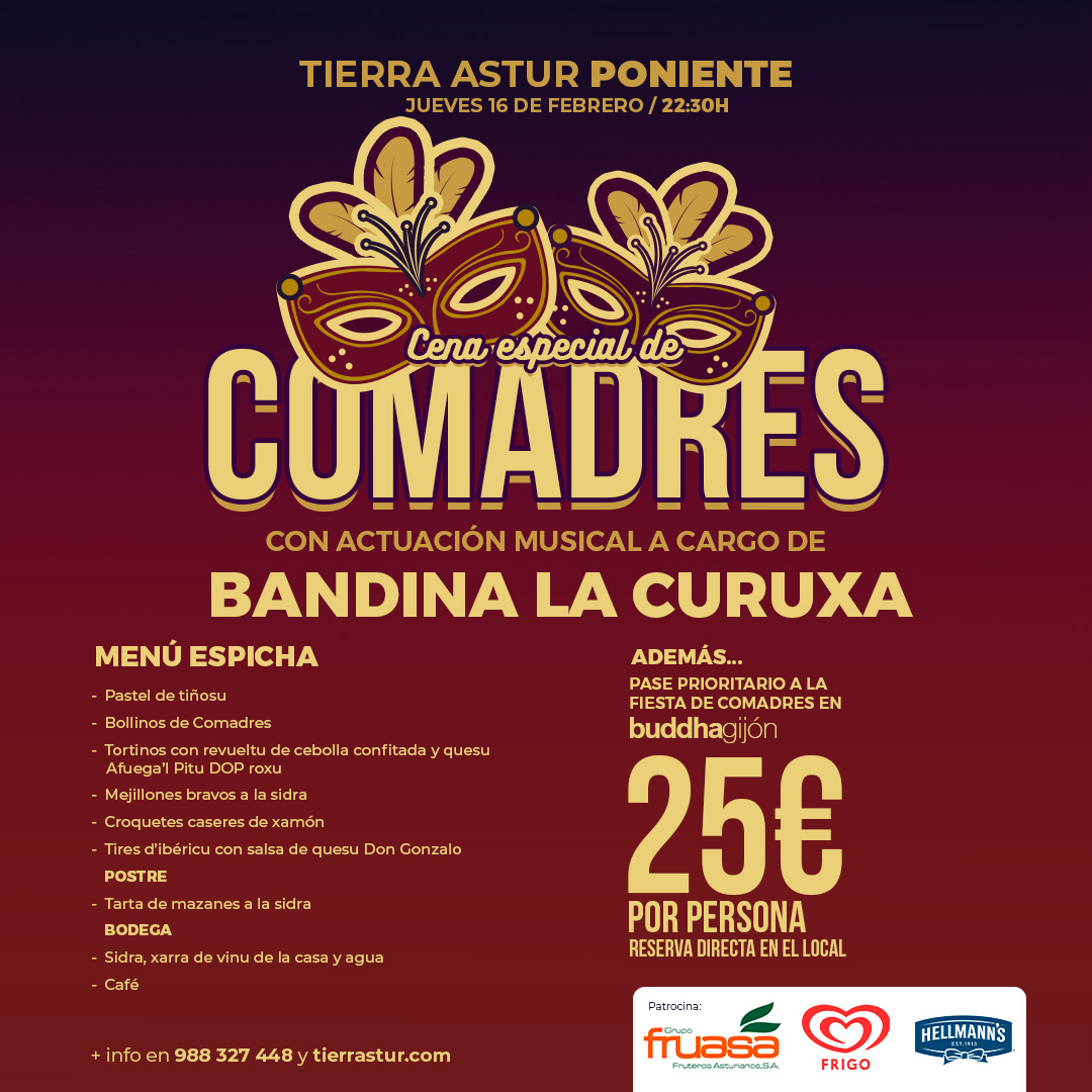 Cena especial de Comadres en Tierra Astur Gijón Tierra Astur